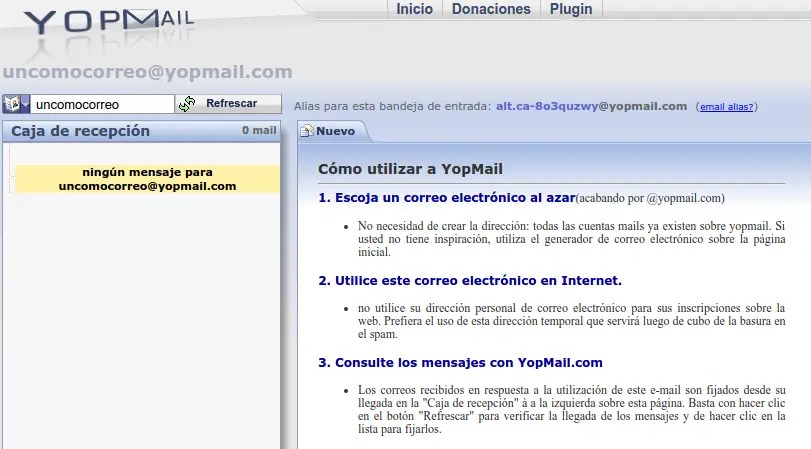 crear un correo temporal en YOPmail unComoCorreo
