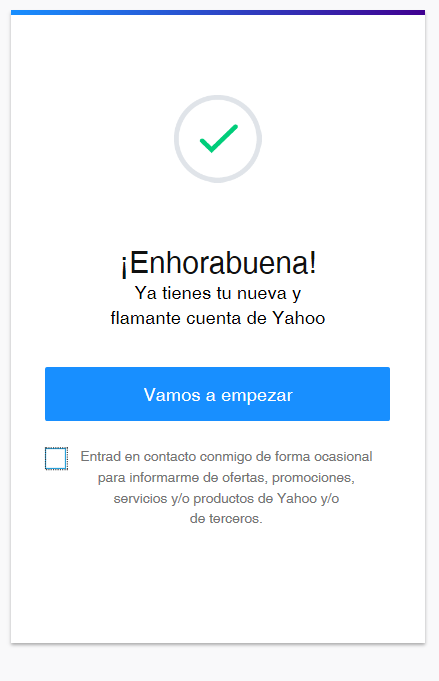 nueva cuenta Yahoo