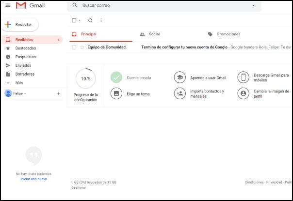 bandeja principal de Gmail