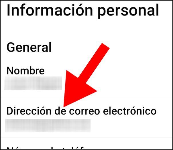 correo electrónico de Facebook