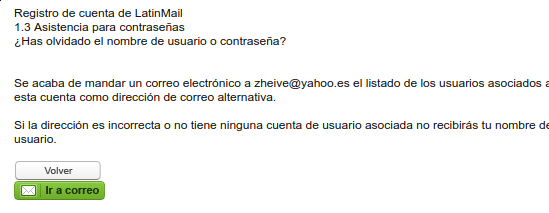 enviado correo alternativo