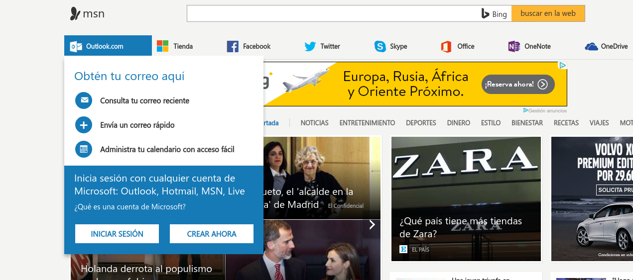 iniciar correo MSN
