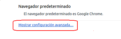 mostrar configuración avanzada