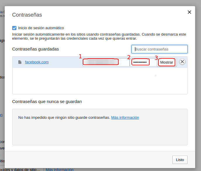 mostrar contraseñas de Opera