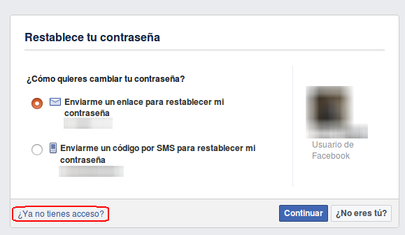 no tengo acceso a facebook