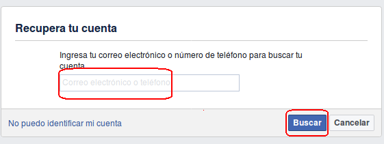 recuperar tu cuenta de Facebook
