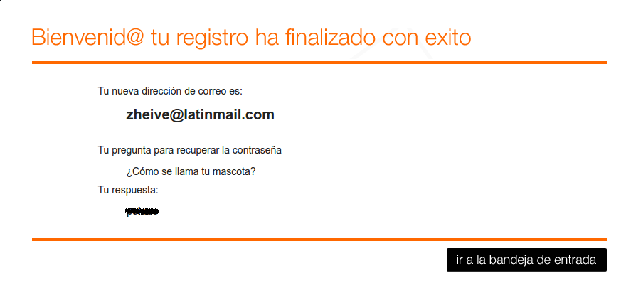 registro finalizado latinmail
