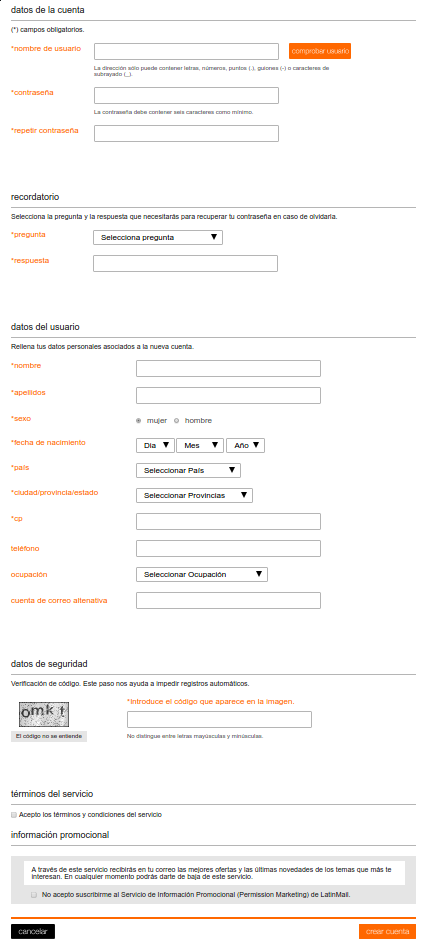 registro latinmail