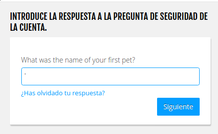 respuesta pregunta de seguridad AOL
