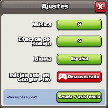 ayuda y asistencia de Clash of Clans
