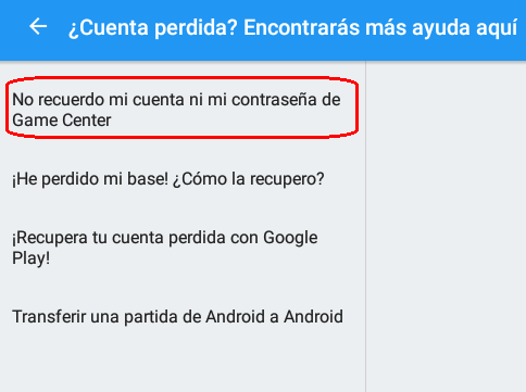 no recuerdo mi contraseña de boom beach