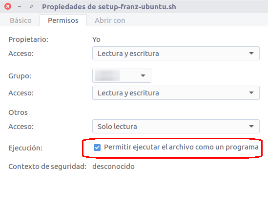 propiedades del script franz