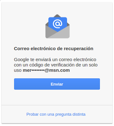 correo electrónico de recuperación de Gmail