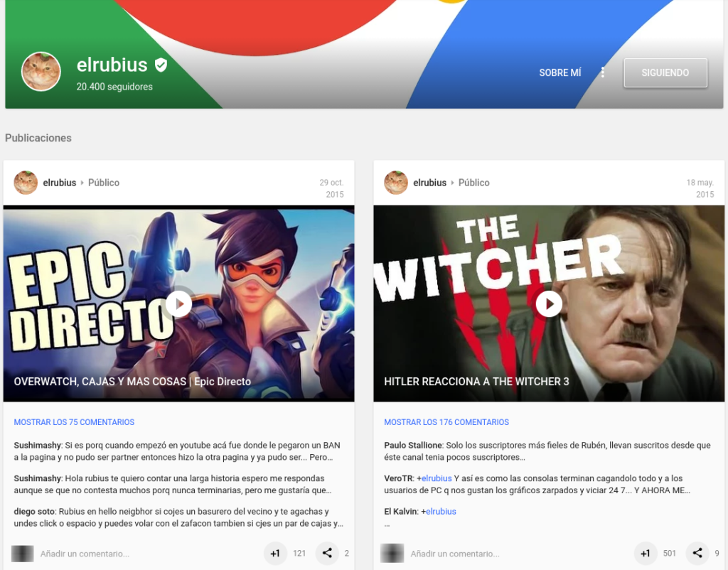 elrubius en Google Plus