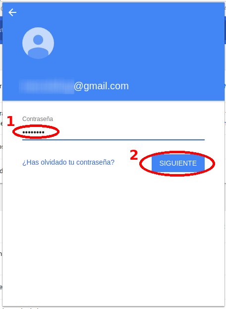 contraseña de Gmail en Chrome