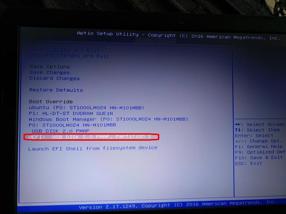 establecer inicio por USB de arranque