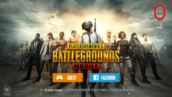 pantalla princial de PUBG Mobile