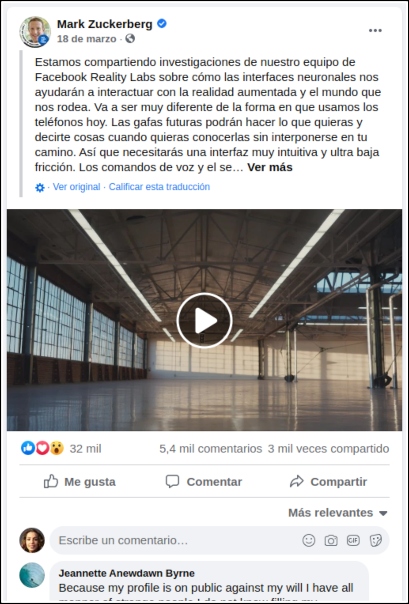 escribir muro de Facebook de otra persona