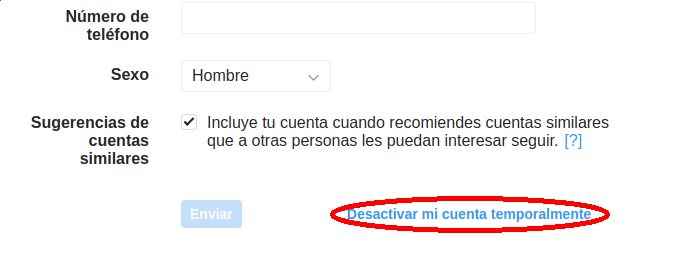desactivar cuenta de Instagram temporalmente