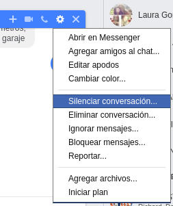 opciones del chat de facebook
