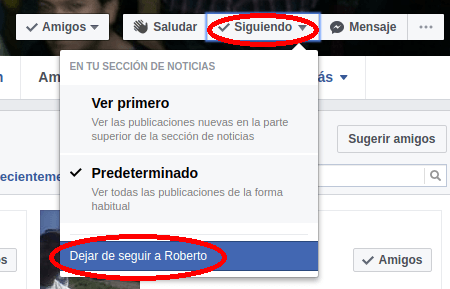 dejar de seguir facebook