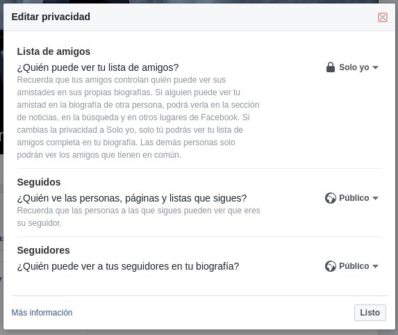 editar privacidad