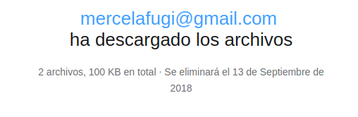 Confirmación de archivos descargados