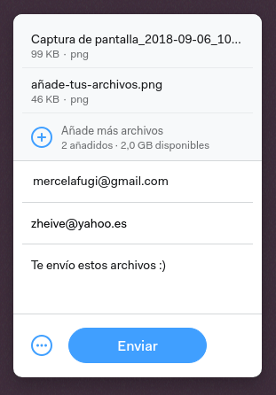 enviar archivos por WeTransfer