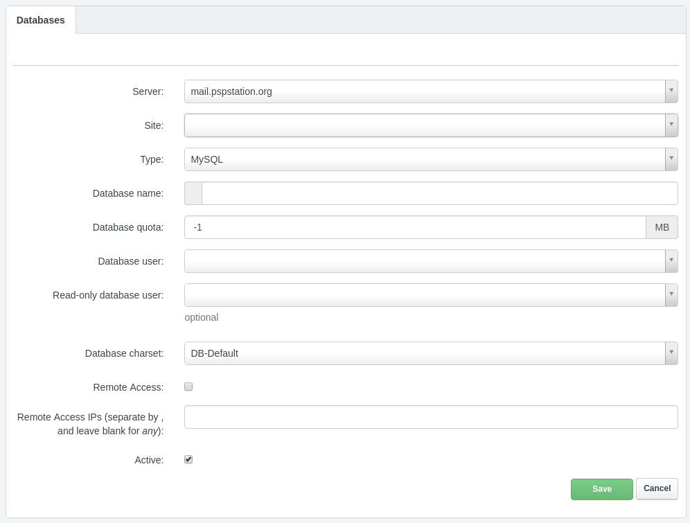 configuracion de base de datos
