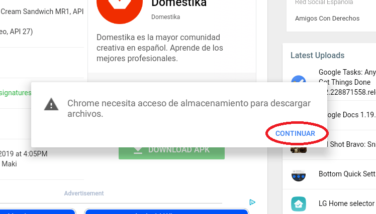 dar permisos chrome