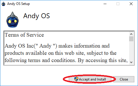 instalar Andy OS