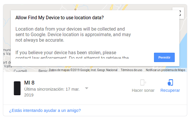 localizar móvil en Google