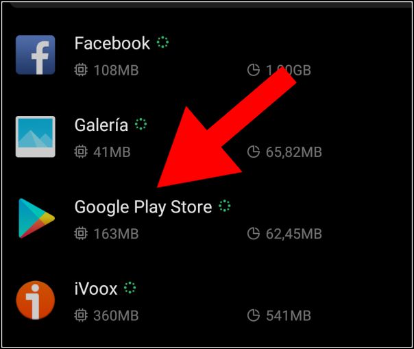 aplicación instalada de Google Play Store