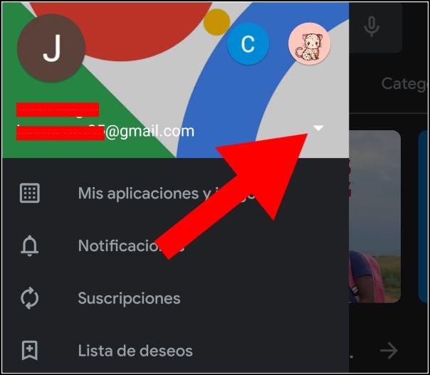 cambiar cuenta de Play Store