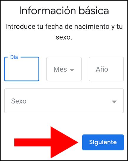 Información de nacimiento en Google