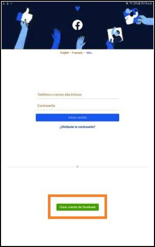 crear cuenta Facebook móvil