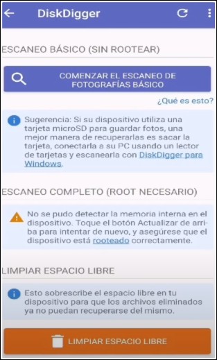 diskdigger sin root
