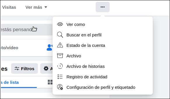 opciones 3 puntos Facebook