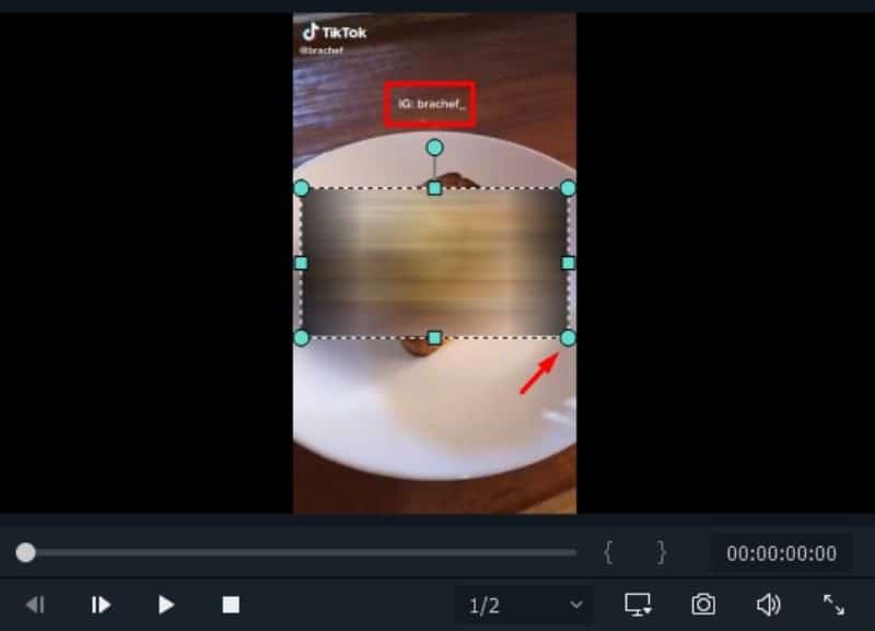 Quitar marca de agua con Filmora_Desenfocar la marca de agua_3