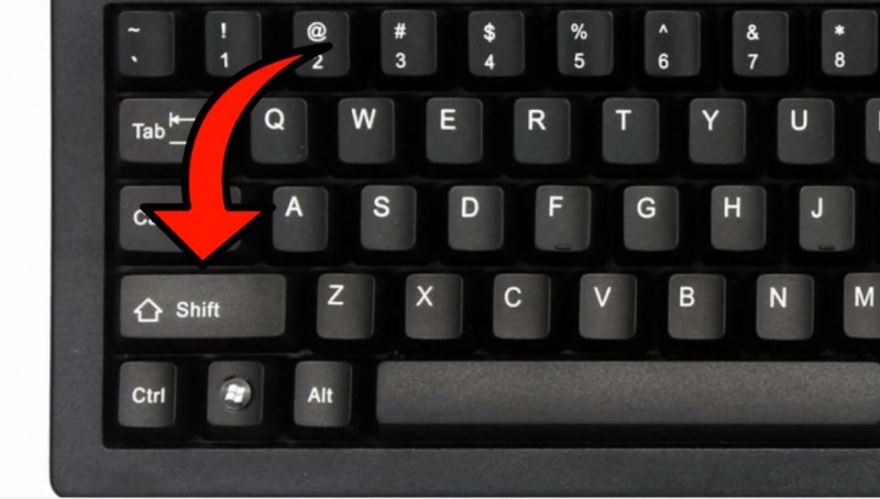 tecla shift en el teclado