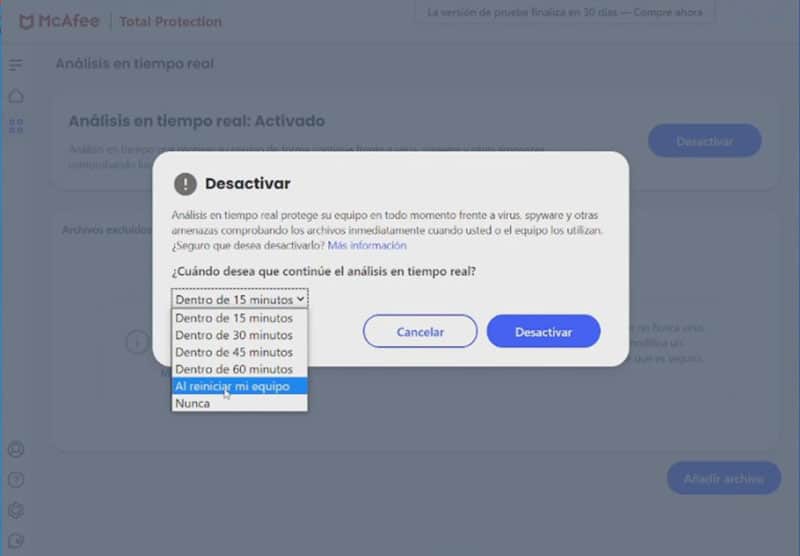 Pasos para desactivar McAfee temporalmente_4 Pasos para desactivar McAfee temporalmente_4