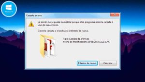 Cómo solucionar el error «la acción no se puede completar porque otro programa abrió la carpeta o uno de sus archivos»