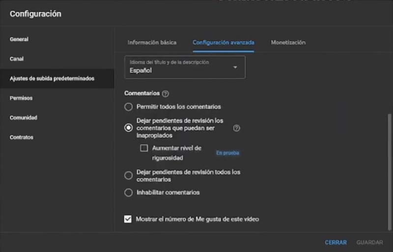 desactivar comentarios en video de YouTube_4